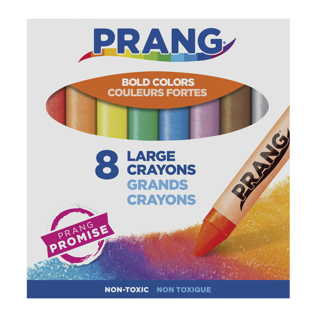 Prang Large Molded Crayon Set in Lift Lid Box, Assorted Color, Set