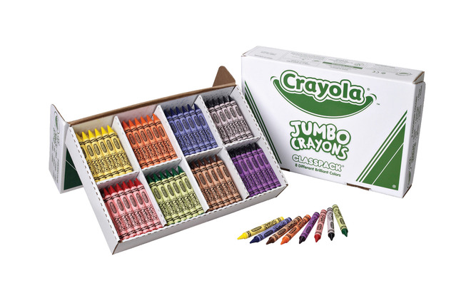 Crayola Jumbo Crayon Classroom Pack, 8 Assorted Colors, Set of 200