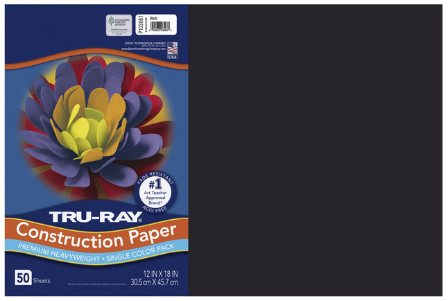 Imperial Color-Brite 12x18 Construction Paper Assorted - 50 Sheets