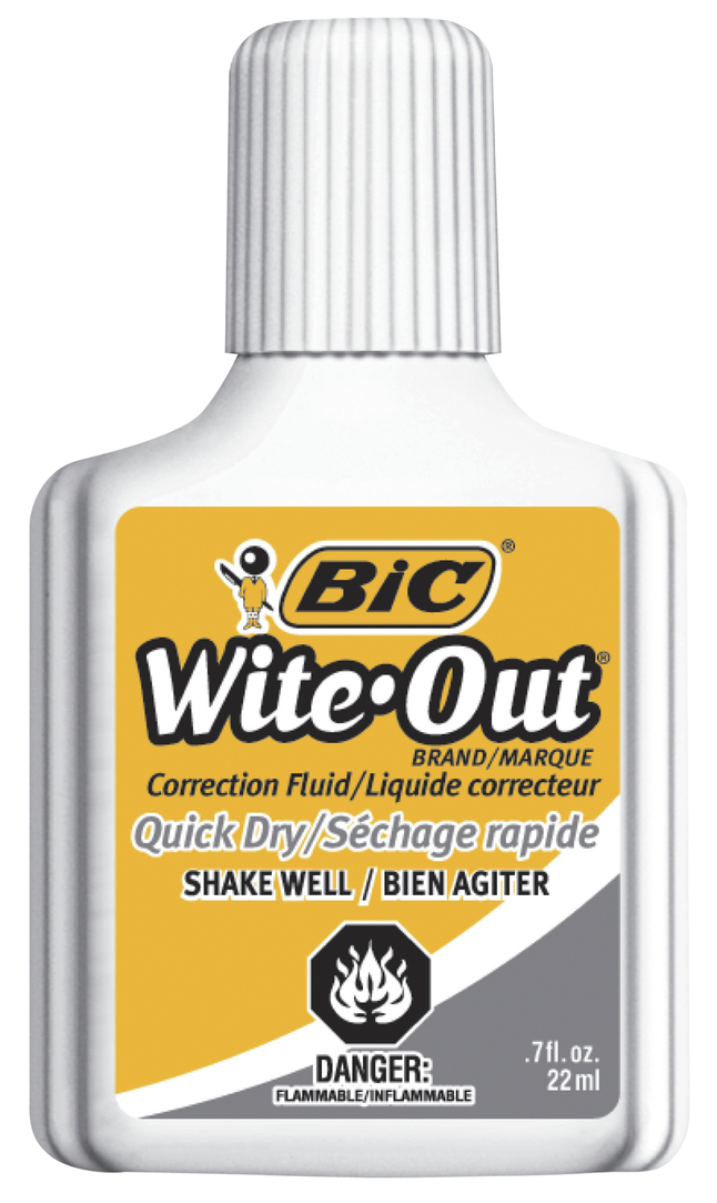 BIC Wite Out Quick Dry Correction Fluid 20 mL Bottles White Pack