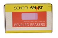 School Smart Beveled Block Erasers, Small, Pink, Pack of 36 077354