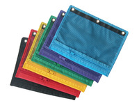 School Smart Mesh Zippered Binder Pockets, 10 x 7-1/2 Inches, Assorted Colors, Pack of 12 081946