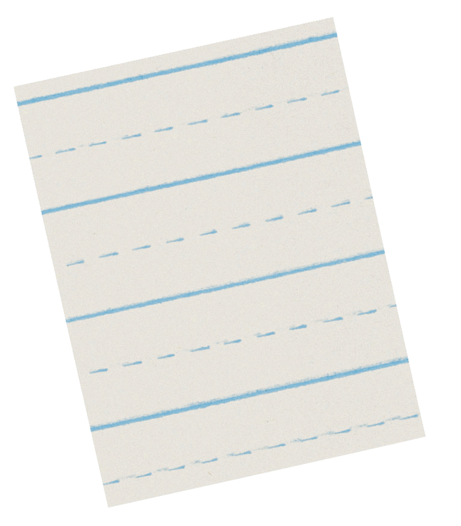 School Smart Alternate Ruled Writing Paper, Half Inch Ruled Short Way,  Letter Size, 500 Sheets