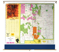 Nystrom New Mexico Pull Down Roller Classroom Map, 64 x 50 Inches, Item Number 088634