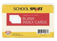 School Smart Unruled Index Cards, 4 x 6 Inches, White, Pack of 100 088712