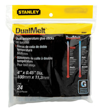Stanley Dual Temperature Glue Stick, 0.45 x 4 Inches, Clear, Pack of 24 1397687