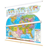 Nystrom Political Relief United States and World Map Set, Item Number 1398269