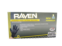 SAS Raven Disposable Latex-Free Powder Free Gloves, Small, Nitrile, Black, Pack of 100, Item Number 1408247