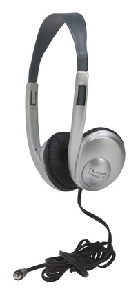 Califone 3060AVS Lightweight On-Ear Stereo Headphone, 3.5mm Plug, Silver, Each, Item 2103816