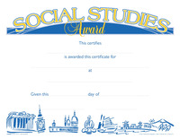 Hammond & Stephens Raised Print Social Studies Recognition Award, 11 x 8-1/2 inches, Pack of 25, Item Number 1475497