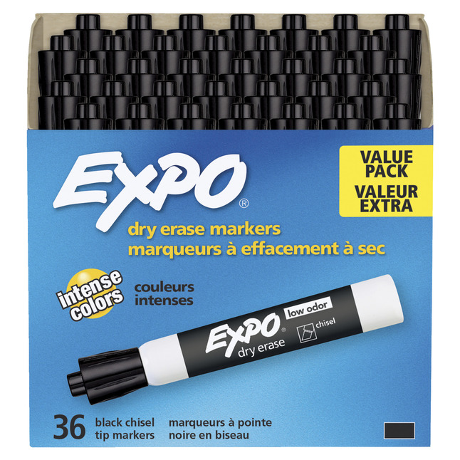 Black Chisel Tip Dry Erase Marker