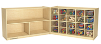 Childcraft Mobile Hide-Away Cabinet, 20 Clear Trays, 47-3/4 x 26 x 30 Inches, Item Number 1537079