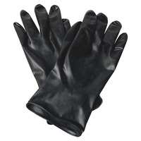 Northern Safety Unsupported Butyl Chemical Protection Gloves, 11 in, Size 8, 13 mil, 1 pair, Black, Item Number 1540834