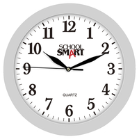 School Smart Silent Movement Wall Clock, 10 Inches, Black Dial, White Frame 1563728