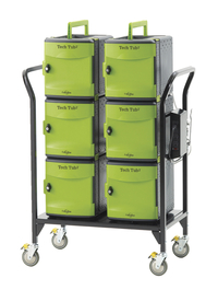 Copernicus Tech Tub2 Modular Cart, Holds 32 devices, Black and Green, Item Number 1566457
