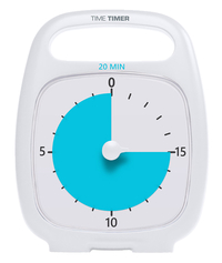 Time Timer PLUS 20 Minute Timer, White/Blue, Item Number 1590209