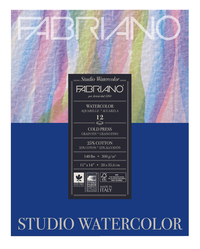 Fabriano Studio Watercolor Cold Press Pad, 11 x 14 Inches, 140 lb ,12 sheets Item Number 1593736
