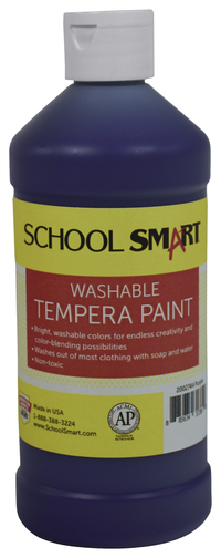 School Smart Washable Tempera Paint, Purple, 1 Pint Bottle Item Number 2002744