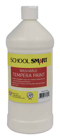 School Smart Washable Tempera Paint, White, Quart