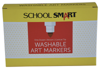 School Smart Washable Art Markers, Conical Tip, Brown, Pack of 12 2002979