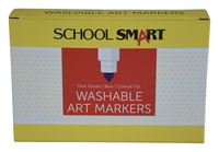 School Smart Washable Art Markers, Conical Tip, Blue, Pack of 12 2002981