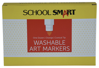 School Smart Washable Art Markers, Conical Tip, Orange, Pack of 12 2002986