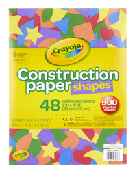 Crayola Construction Paper Shapes, 9 x 12 Inches, Assorted Colors, Pack of 48 Item Number 2004297