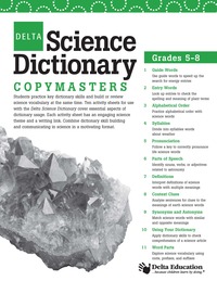 Delta Science Dictionary Copy Master Booklet, Grades 5-8, Item Number 201-7417