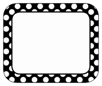 Schoolgirl Style Simply Stylish Polka Dot Name Tags, Black and White, Pack of 40, Item Number 2020685
