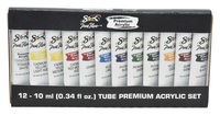 Sax True Flow Premium Acrylic, Assorted Colors, 0.34 Ounces, Set of 12 2021162