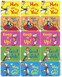 Eureka Dr. Seuss Cat in the Hat Stickers, Pack of 120, Item Number 2024207
