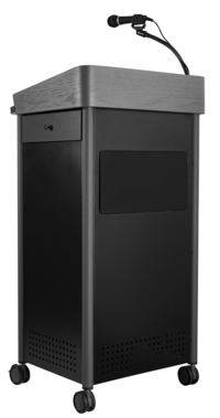 Oklahoma Sound Greystone Lectern with Sound, Charcoal, 23-1/2 x 19-1/4 x 45-1/2 Inches 2028616
