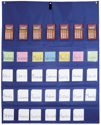 School Smart Calculator-Multi-Use Pocket Chart, 35 Slots, 30 x 38 Inches, Blue, Item Number 203135