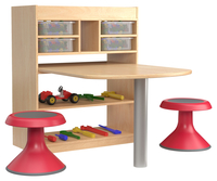 Childcraft STEM Collaboration Table with 4 Translucent Flat Trays, 30 x 41-3/4 x 36 Inches, Item Number 2048162