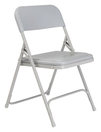 National Public Seating 800 Series Premium Lightweight Plastic Folding Chair, Gray, 18-3/4 x 20-3/4 x 29-3/4 Inches, Item Number 2051310