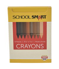 School Smart Multicultural Crayons, Assorted Colors, Set of 8, Item 2091969