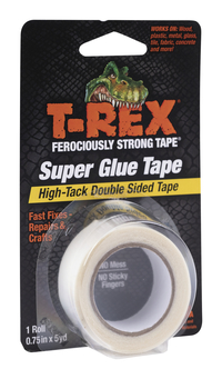 Duck Brand T-Rex Super Glue Tape, 3/4 Inch x 5 Yards, Clear, Item Number 2102928