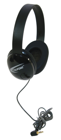Califone Listening First 2800-BKP Over-Ear Stereo Headphones, 3.5mm Plug, Black, Each, Item 2103812
