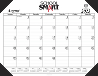 School Smart 17 Month Academic Desk Pad Calendar, August 2023 - December 2024, 22 x 17 Inches, Item Number 2104030