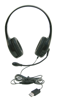 Califone KH-08 GUSB BK On-Ear Headset with Gooseneck Microphone, USB, Black 2104619