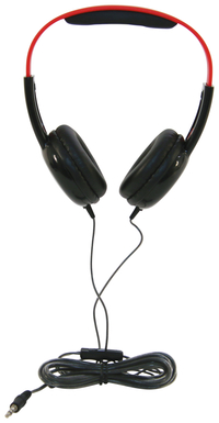 Califone KH-12V BK Pre-K On-Ear Headphones with In-line Volume Control, 3.5mm, Black/Red 2104622