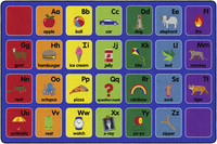 Childcraft Alphabet Pictures Carpet, 6 x 9 Feet, Rectangle, Primary, Item Number 2105265