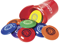 Image for FlagHouse Keepers Flying Discs, Assorted Colors, Set of 36 with Included Pail from School Specialty
