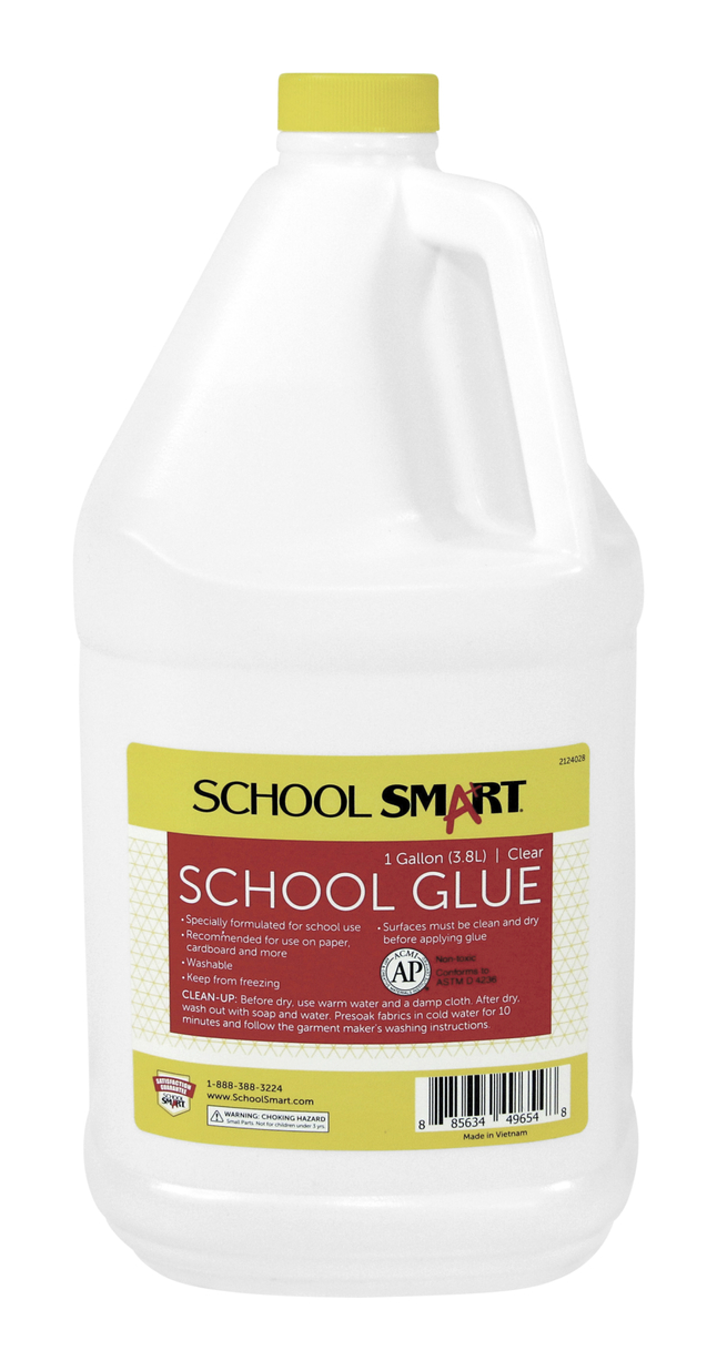 School Smart Washable School Glue, 1 Gallon Bottle, Clear