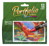 Crayola Portfolio Water Soluble Oil Pastels, Assorted Colors, Set of 12 Item Number 216710