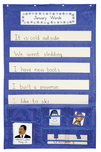 School Smart Sentence Strip Pocket Chart with Card Storage, 44-1/2 x 28 Inches 387522
