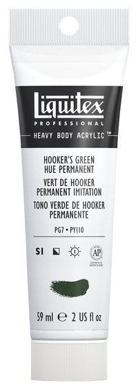 Liquitex Heavy Body Acrylic Paint, Hookers Green Hue Permanent, 2 Ounce Tube Item Number 389390