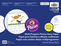 Pacon Multi-Program Picture Story Paper, 5/8 Inch Rule, 12 x 9 Inches, 500 Sheets 389464