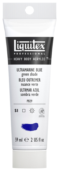 Liquitex Heavy Body Acrylic Paint, Ultramarine Blue (Green Shade), 2 Ounce Tube Item Number 389471