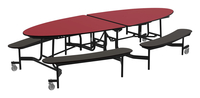 Image for Classroom Select Mobile Table with Benches, Elliptical, 10 Feet from School Specialty